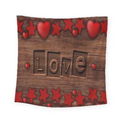 Background Romantic Love Wood Square Tapestry (small) by Sapixe