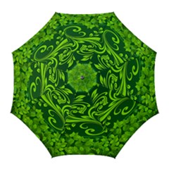 Background Texture Green Leaves Golf Umbrellas