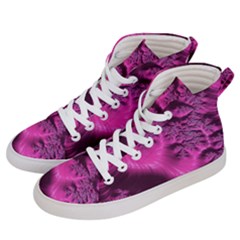 Fractal Artwork Pink Purple Elegant Women s Hi-top Skate Sneakers by Sapixe
