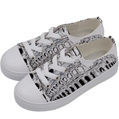Line Art Architecture Kids  Low Top Canvas Sneakers by Sapixe