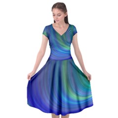 Space Design Abstract Sky Storm Cap Sleeve Wrap Front Dress by Sapixe