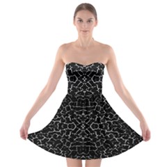 Cracked Dark Texture Pattern Strapless Bra Top Dress by dflcprints