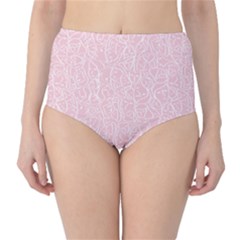Elios Shirt Faces In White Outlines On Pale Pink Cmbyn Classic High-waist Bikini Bottoms by PodArtist