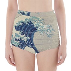 The Classic Japanese Great Wave Off Kanagawa By Hokusai High-waisted Bikini Bottoms by PodArtist