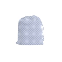 Alice Blue Quatrefoil In An English Country Garden Drawstring Pouches (small)  by PodArtist