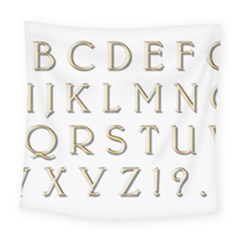 Letters Gold Classic Alphabet Square Tapestry (large) by Sapixe