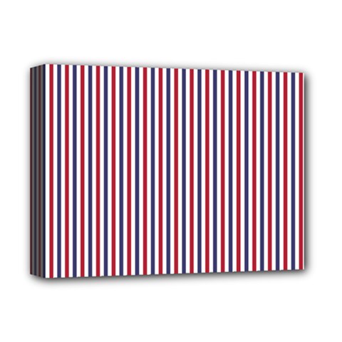 Usa Flag Red And Flag Blue Narrow Thin Stripes  Deluxe Canvas 16  X 12   by PodArtist