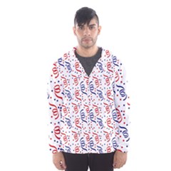 Red White And Blue Usa/uk/france Colored Party Streamers Hooded Windbreaker (men) by PodArtist