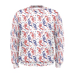 Red White And Blue Usa/uk/france Colored Party Streamers Men s Sweatshirt by PodArtist