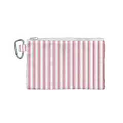 Mattress Ticking Wide Striped Pattern In Usa Flag Red And White Canvas Cosmetic Bag (small) by PodArtist