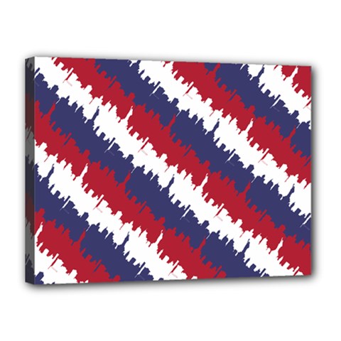 Ny Usa Candy Cane Skyline In Red White & Blue Canvas 16  X 12  by PodArtist