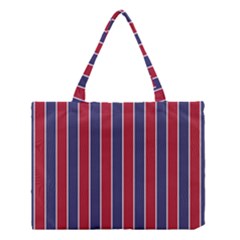 Large Red White And Blue Usa Memorial Day Holiday Pinstripe Medium Tote Bag by PodArtist