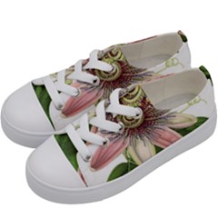 Passion Flower Flower Plant Blossom Kids  Low Top Canvas Sneakers by Sapixe
