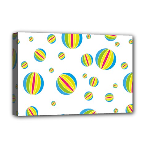 Balloon Ball District Colorful Deluxe Canvas 18  X 12  