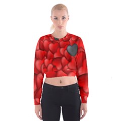 Form Love Pattern Background Cropped Sweatshirt by Sapixe
