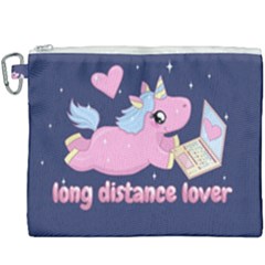 Long Distance Lover - Cute Unicorn Canvas Cosmetic Bag (xxxl) by Valentinaart