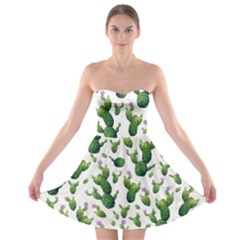 Cactus Pattern Strapless Bra Top Dress