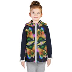 Butterfly Color Pop Art Kid s Hooded Puffer Vest