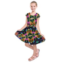 Butterfly Color Pop Art Kids  Short Sleeve Dress by Sapixe