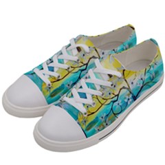 Oil Painting Tree Flower Women s Low Top Canvas Sneakers by Sapixe