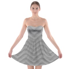 White Fabric Pattern Textile Strapless Bra Top Dress by Sapixe