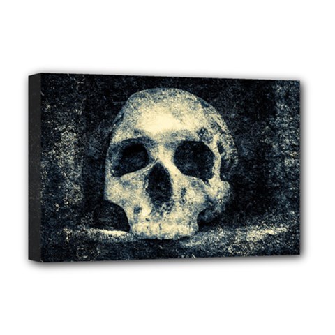Skull Deluxe Canvas 18  X 12   by FunnyCow