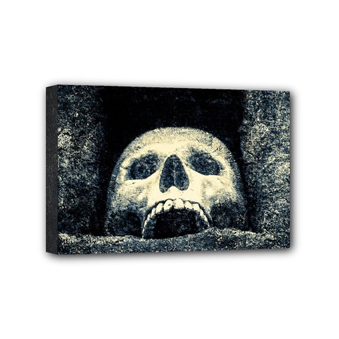 Smiling Skull Mini Canvas 6  X 4  by FunnyCow