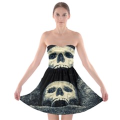Smiling Skull Strapless Bra Top Dress by FunnyCow