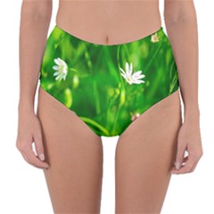 Inside The Grass Reversible High-waist Bikini Bottoms
