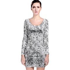 Willow Foliage Abstract Long Sleeve Bodycon Dress by FunnyCow