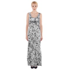 Willow Foliage Abstract Maxi Thigh Split Dress