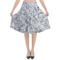 Willow Foliage Abstract Flared Midi Skirt