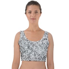Willow Foliage Abstract Velvet Crop Top