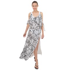 Willow Foliage Abstract Maxi Chiffon Cover Up Dress