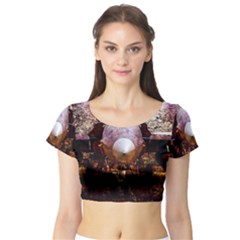 The Art Of Military Aircraft Short Sleeve Crop Top by FunnyCow