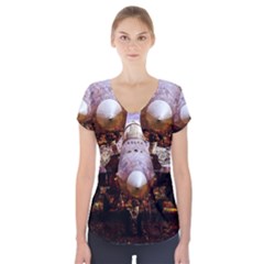The Art Of Military Aircraft Short Sleeve Front Detail Top by FunnyCow