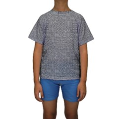 Linear Intricate Geometric Pattern Kids  Short Sleeve Swimwear by dflcprints