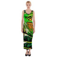 Lillies In The Terracota Vase 5 Fitted Maxi Dress by bestdesignintheworld