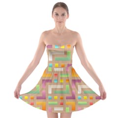 Abstract Background Colorful Strapless Bra Top Dress