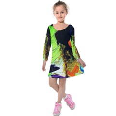 I Wonder-2 Kids  Long Sleeve Velvet Dress by bestdesignintheworld