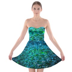 Water Color Green Strapless Bra Top Dress by FunnyCow