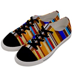 Colorful Stripes Men s Low Top Canvas Sneakers by FunnyCow