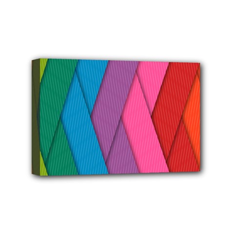 Abstract Background Colorful Strips Mini Canvas 6  X 4  by Nexatart