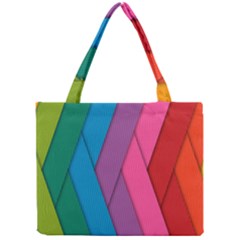Abstract Background Colorful Strips Mini Tote Bag by Nexatart