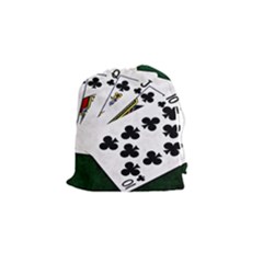 Poker Hands   Royal Flush Clubs Drawstring Pouches (small)  by FunnyCow