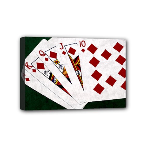 Poker Hands   Royal Flush Diamonds Mini Canvas 6  X 4  by FunnyCow