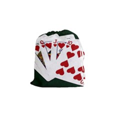 Poker Hands   Royal Flush Hearts Drawstring Pouches (small)  by FunnyCow
