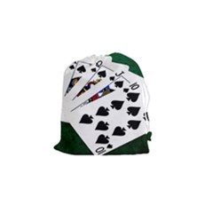 Poker Hands   Royal Flush Spades Drawstring Pouches (small)  by FunnyCow