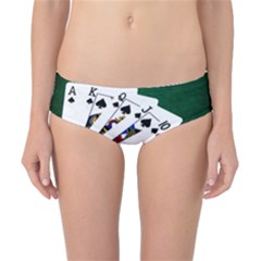 Poker Hands   Royal Flush Spades Classic Bikini Bottoms by FunnyCow