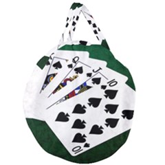 Poker Hands   Royal Flush Spades Giant Round Zipper Tote by FunnyCow